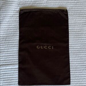 Gucci Brown Fabric Dust Bag Drawstring 17x11 inches